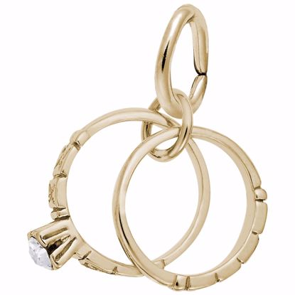Picture of Wedding Rings Charm Pendant - 14K Gold