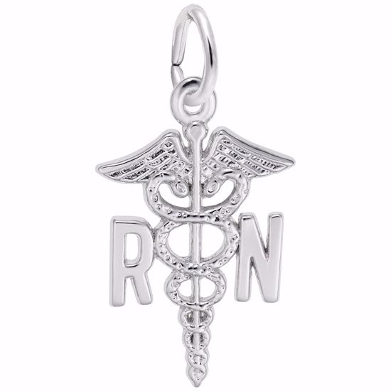 Picture of Rn Caduceus Charm Pendant - Sterling Silver