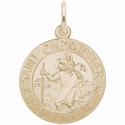 Picture of St. Christopher Charm Pendant - 14K Gold