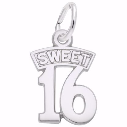 Picture of Sweet 16 Charm Pendant - Sterling Silver