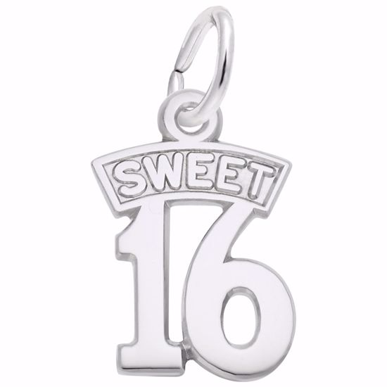 Picture of Sweet 16 Charm Pendant - Sterling Silver