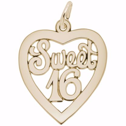 Picture of Sweet 16 Charm Pendant - 14K Gold