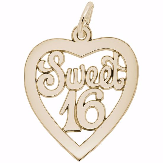 Picture of Sweet 16 Charm Pendant - 14K Gold