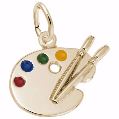 Picture of Artist Palette Charm Pendant - 14K Gold
