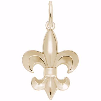 Picture of Fleur De Lis Charm Pendant - 14K Gold