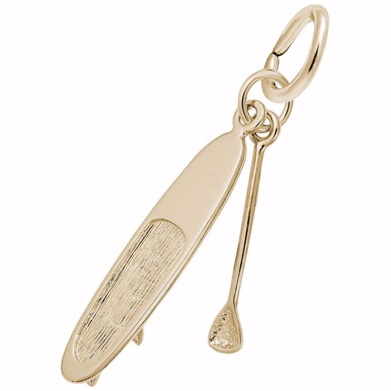 Picture of Sup Paddle Board & Paddle Charm Pendant - 14K Gold