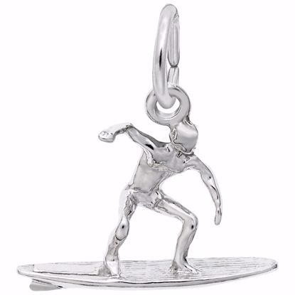 Picture of Surfer Charm Pendant - Sterling Silver