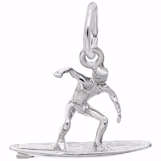 Picture of Surfer Charm Pendant - Sterling Silver