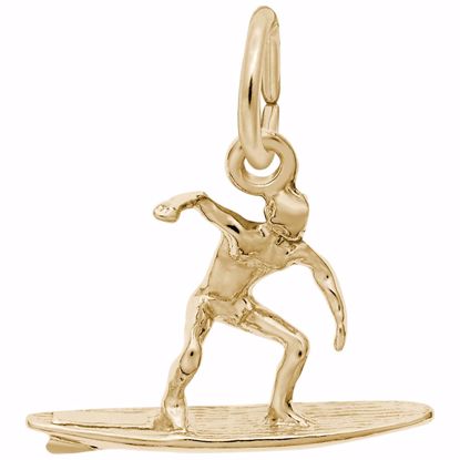 Picture of Surfer Charm Pendant - 14K Gold