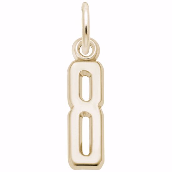 Picture of Number 8 Charm Pendant - 14K Gold