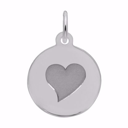 Picture of Petite Initial Disc - Heart Charm Pendant - Sterling Silver