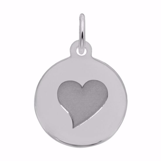 Picture of Petite Initial Disc - Heart Charm Pendant - Sterling Silver