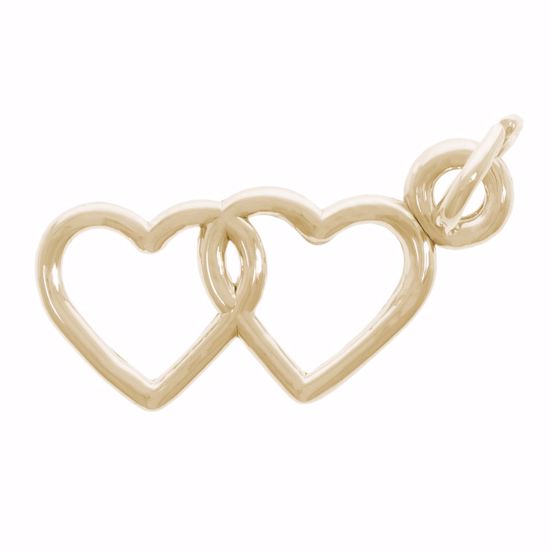Picture of Two Hearts Entwined Charm Pendant - 14K Gold