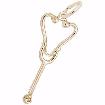 Picture of Stethoscope Charm Pendant - 14K Gold