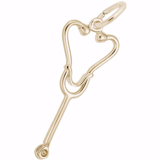 Picture of Stethoscope Charm Pendant - 14K Gold