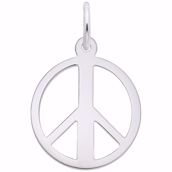 Picture of Peace Symbol Charm Pendant - Sterling Silver