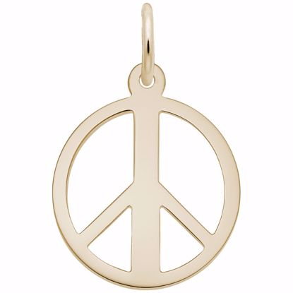 Picture of Peace Symbol Charm Pendant - 14K Gold