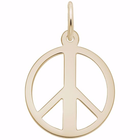 Picture of Peace Symbol Charm Pendant - 14K Gold