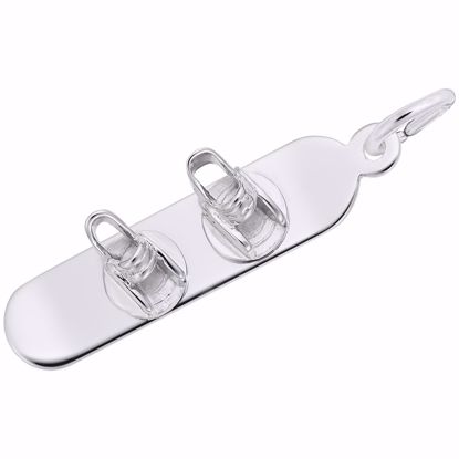 Picture of Snowboard Charm Pendant - Sterling Silver