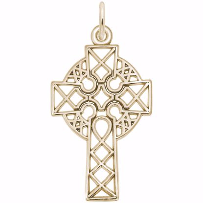 Picture of Celtic Cross Charm Pendant - 14K Gold