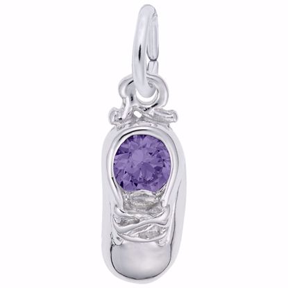 Picture of 02 Babyshoe-Feb Charm Pendant - Sterling Silver
