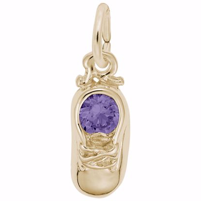 Picture of 02 Babyshoe-Feb Charm Pendant - 14K Gold