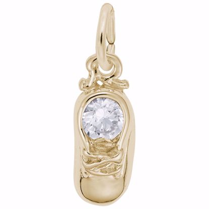Picture of 04 Babyshoe-Apr Charm Pendant - 14K Gold