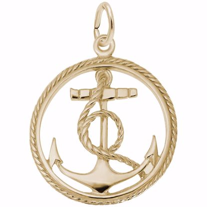 Picture of Anchor Charm Pendant - 14K Gold