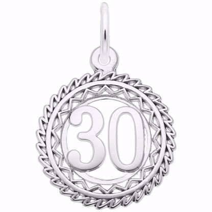 Picture of Number 30 Charm Pendant - Sterling Silver