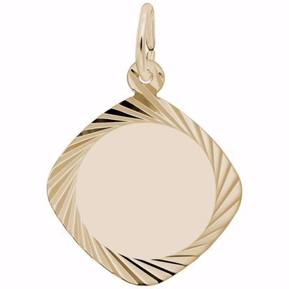 Picture of Square Disc Charm Pendant - 14K Gold