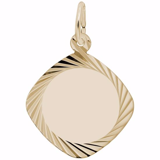 Picture of Square Disc Charm Pendant - 14K Gold