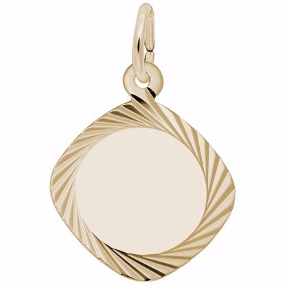 Picture of Square Disc Charm Pendant - 14K Gold