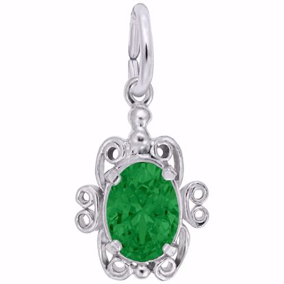 Picture of 05 Birthstone May Charm Pendant - Sterling Silver