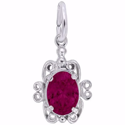 Picture of 07 Birthstone July Charm Pendant - Sterling Silver