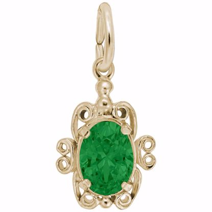 Picture of 05 Birthstone May Charm Pendant - 14K Gold