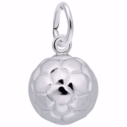 Picture of Soccer Ball Charm Pendant - Sterling Silver