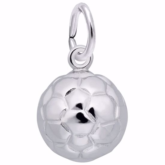 Picture of Soccer Ball Charm Pendant - Sterling Silver