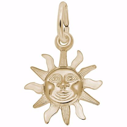 Picture of Sunburst Charm Pendant - 14K Gold