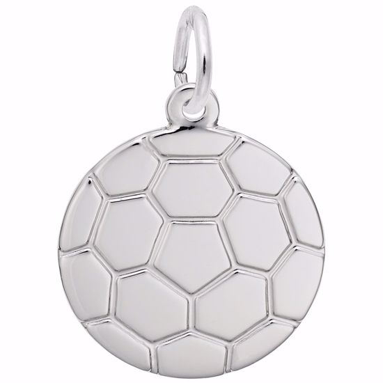 Picture of Soccer Ball Charm Pendant - Sterling Silver