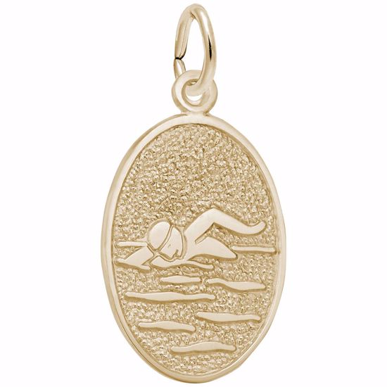 Picture of Swimmer Charm Pendant - 14K Gold