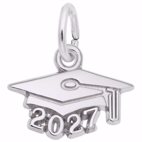 Picture of Grad Cap 2027 Charm Pendant - Sterling Silver