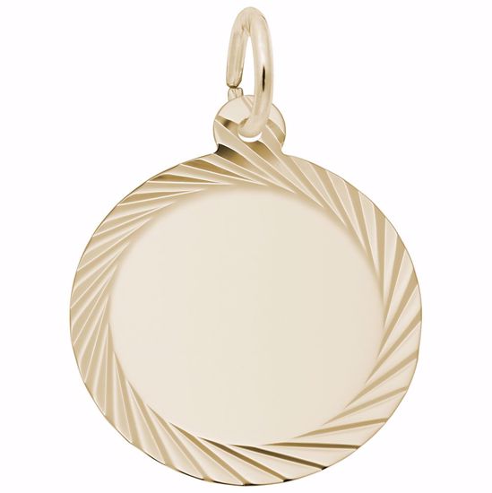 Picture of Round Disc Charm Pendant - 14K Gold