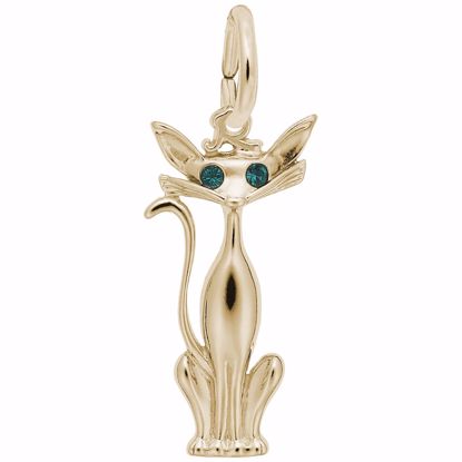 Picture of Siamese Cat Charm Pendant - 14K Gold