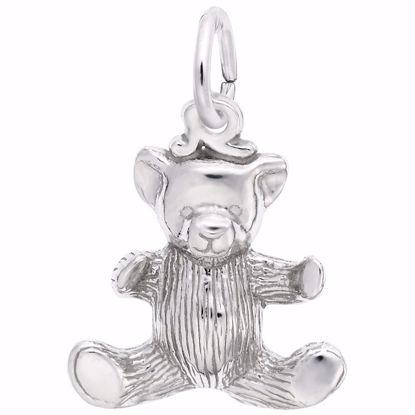 Picture of Teddy Bear Charm Pendant - Sterling Silver