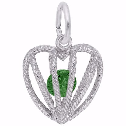 Picture of 05 Heart Birthstone May Charm Pendant - Sterling Silver
