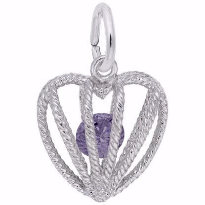 Picture of 06 Heart Birthstone Jun Charm Pendant - Sterling Silver