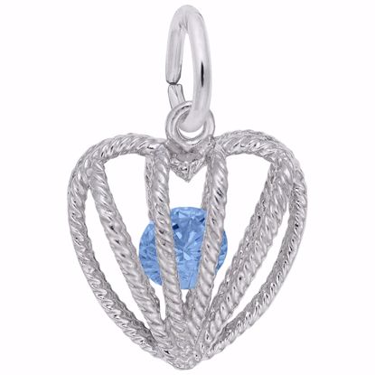 Picture of 12 Heart Birthstone Dec Charm Pendant - Sterling Silver