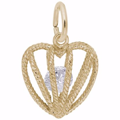 Picture of 04 Heart Birthstone Apr Charm Pendant - 14K Gold