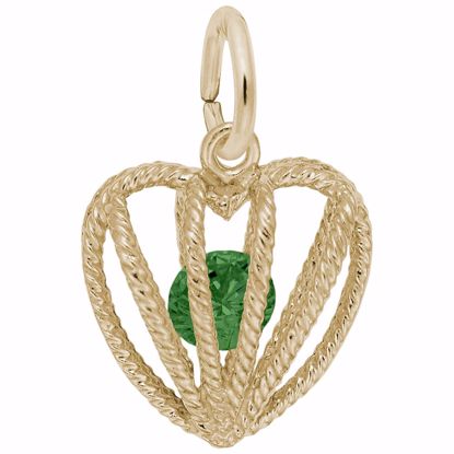 Picture of 05 Heart Birthstone May Charm Pendant - 14K Gold