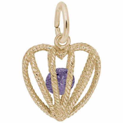 Picture of 06 Heart Birthstone Jun Charm Pendant - 14K Gold